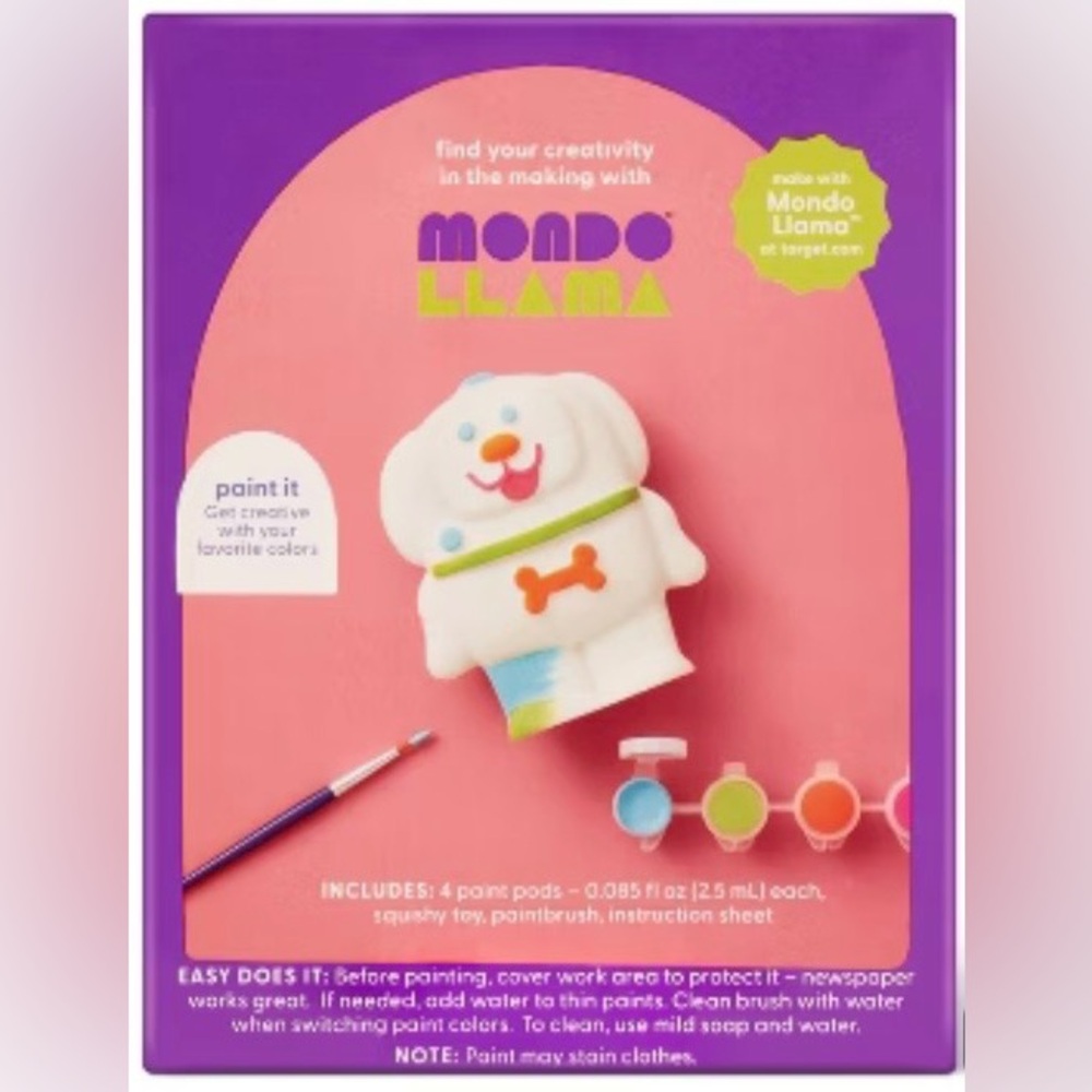 Mondo Llama Paint-Your-Own Squishy Dog Astronaut NEW IN BOX